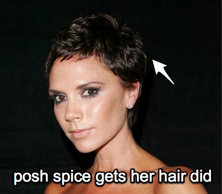 victoria beckham hair back. The only thing holding me ack