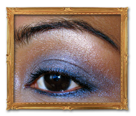 dark blue makeup. Night#39;s dark blue shadow.