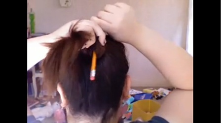 Putting Your Hair in a Bun with a Pencil