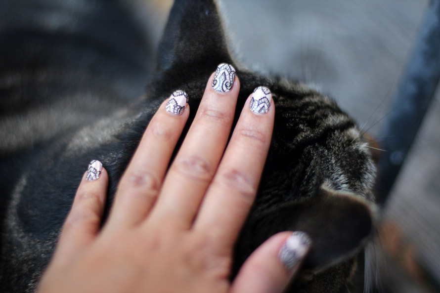 Trend Tips Real Lacquer Strips nail stickers from Sephora by OPI Pink and Black Lace