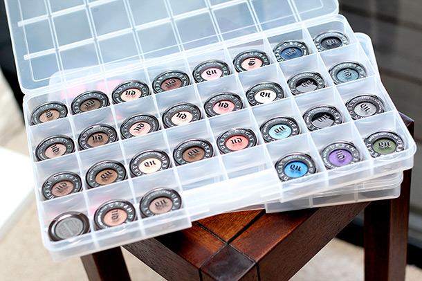 Makeup Storage Ideas: Using a Deluxe Bead Organizer for Eyeshadow ...
