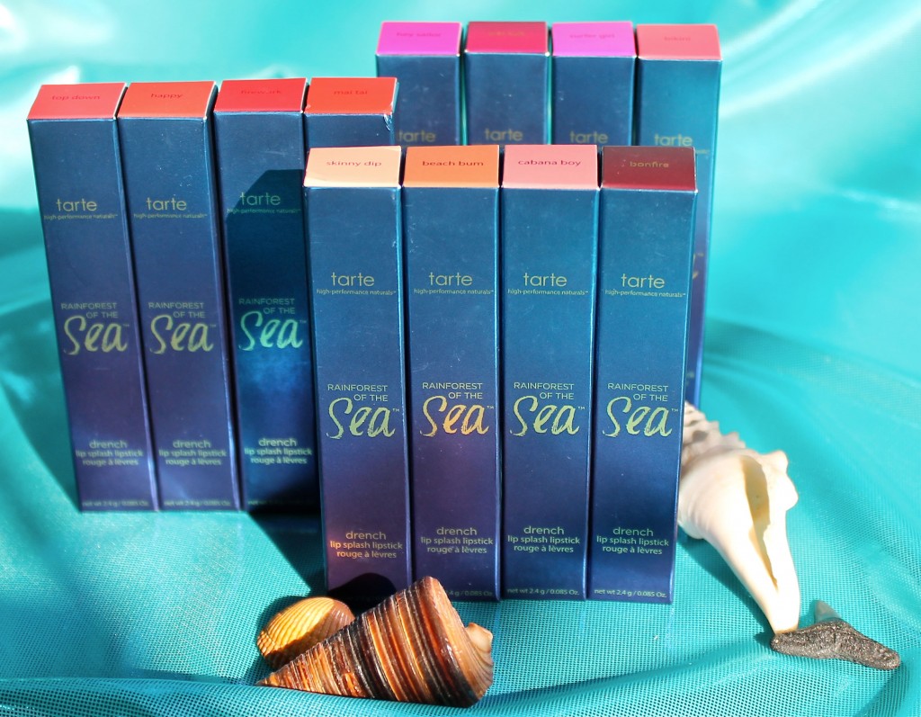 Tarte Drench Lip Splash Lipstick and Sea Quench Lip Rescue Treatments From the Rainforest of the Sea Collection
