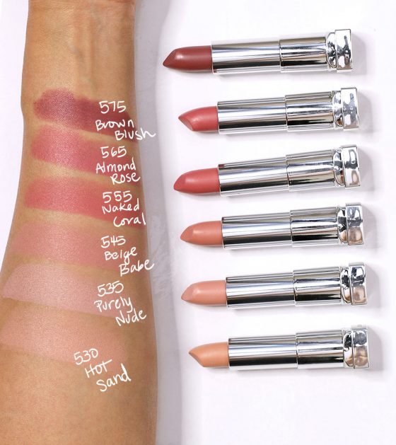 maybelline color sensational inti matte nudes swatches
