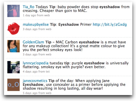 Eyeshadow tips
