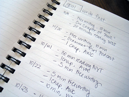 goals-setting-write-fast-list