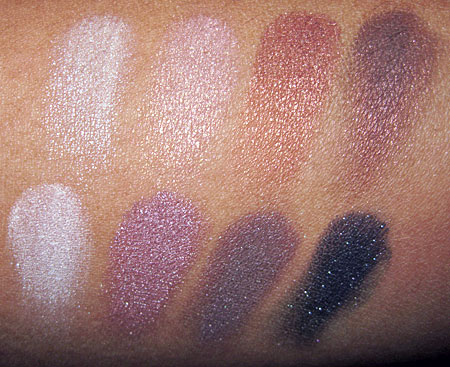 Lorac Silver Screen Palette Swatches eyeshadows all