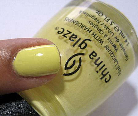 China Glaze Up and Away Swatches Review Photos Lemon Fizz 12