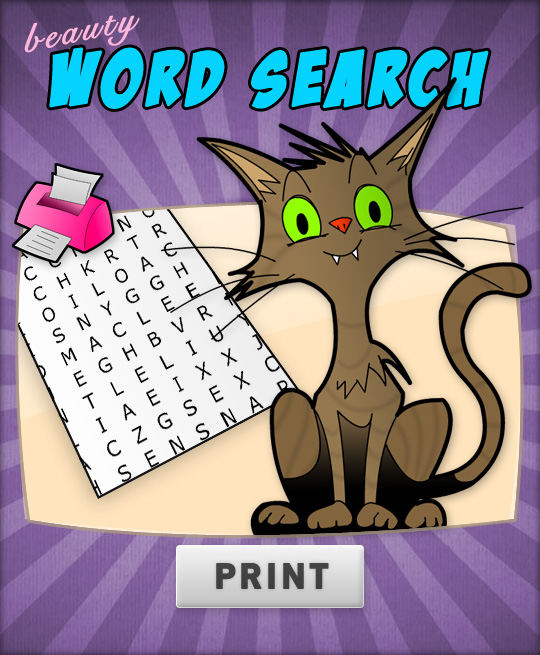 Click to print the beauty word search