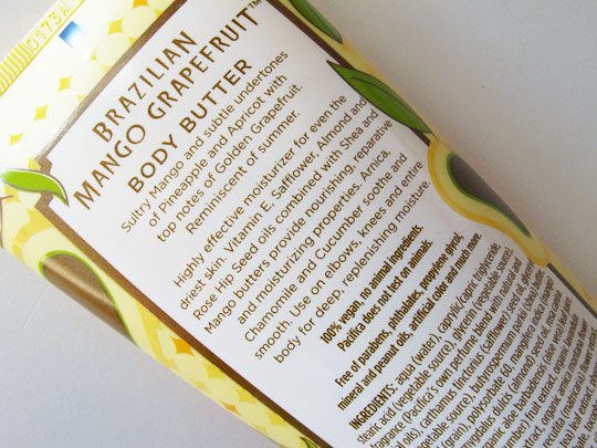 pacifica brazilian mango grapefruit body butter review