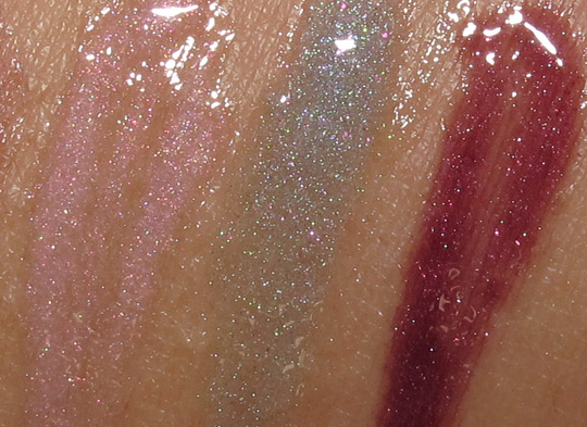 MAC Fabulous Felines Swatches Palace Pedigreed Tinted Lipglass Docile Best of Breed Lap of Luxury