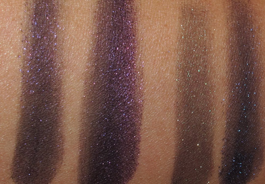 mac venomous villains review swatches photos maleficent mineralize eyeshadow swatches on nc35 skin