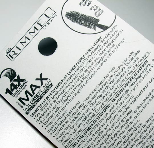 rimmel max volume flash waterproof mascara review back