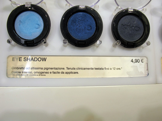 kiko cosmetics makeup eyeshadow pans three blue