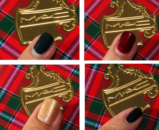 mac a tartan tale swatches 5 naughty little vices nail lacquer four