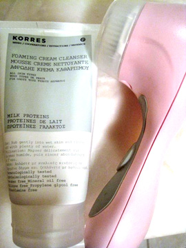 Korres Milk Proteins Foaming Cream Cleanser & the Clarisonic Face Brush