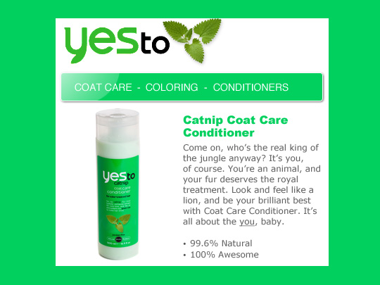 Tabs for Yes To Catnip Coat Conditioner