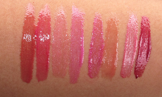make up for ever lab shine swatches on nc35 skin