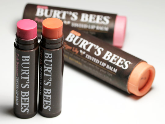 Burts Bees Tinted Lip Balms tiger lily pink blossom