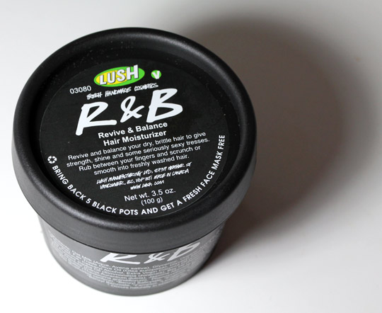 LUSH R&B Revive & Balance Hair Moisturizer packaging