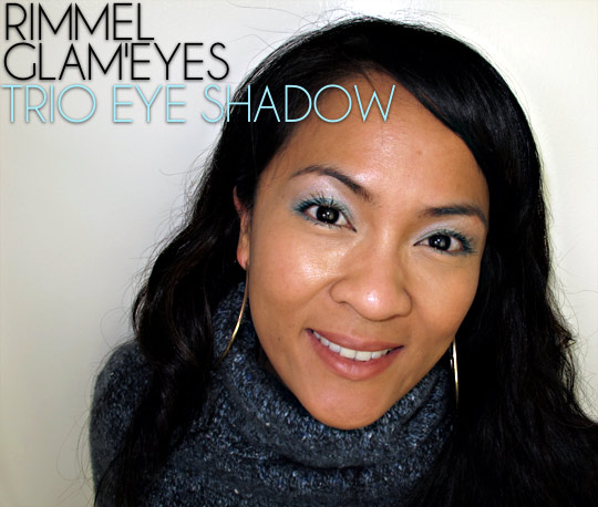 Karen of Makeup and Beauty Blog wearing Rimmel Glam Eyes Trio Eye Shadow in Maritime