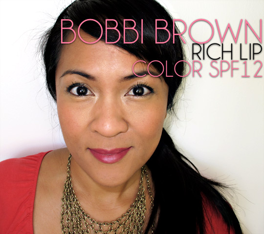 bobbi brown rich lip color spf 12 in plum rose on karen of makeup and beauty blog