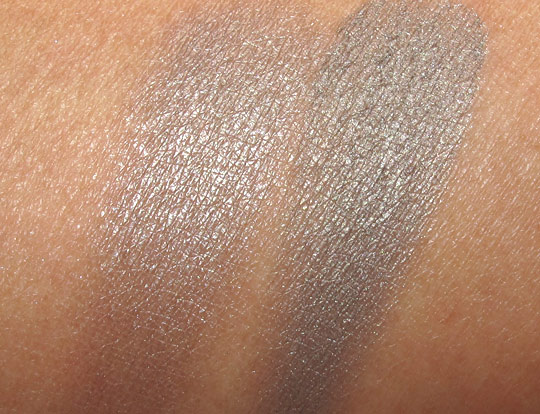 swatches of mac smoke and diamonds with the flash