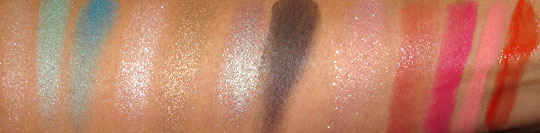 NARS Summer 2011 swatches all swatches with flash