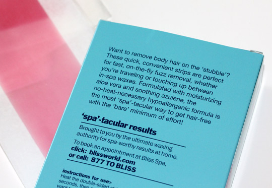 Bliss Poetic Waxing Wax Strips Body Review back