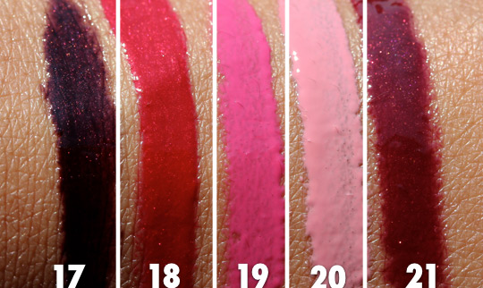 mac style driven lipglass swatches