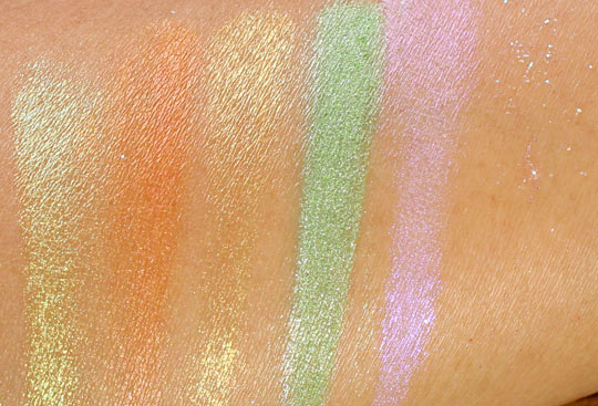 obsessive compulsive cosmetics the garden swatches loose colour concentrates