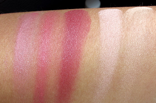 korres cheek butter magic light contouring trio swatches