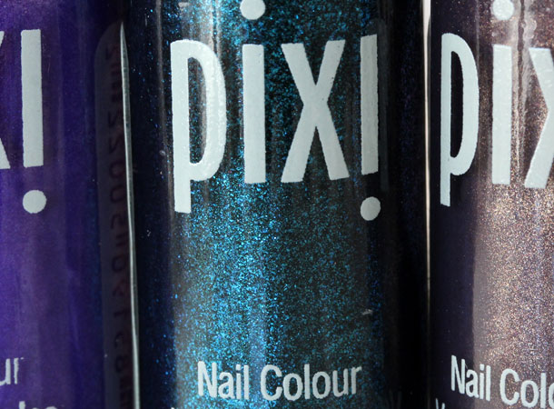 Pixi Nail Colours from the left: Amazing Amethyst, Evening Emerald and Classy Cocoa
