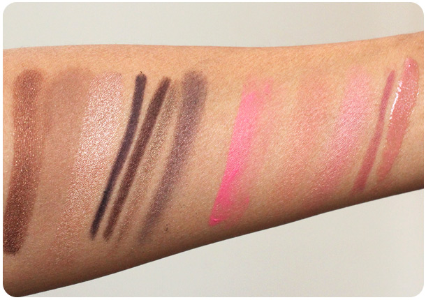 holiday makeup tutorial bronze purple swatches