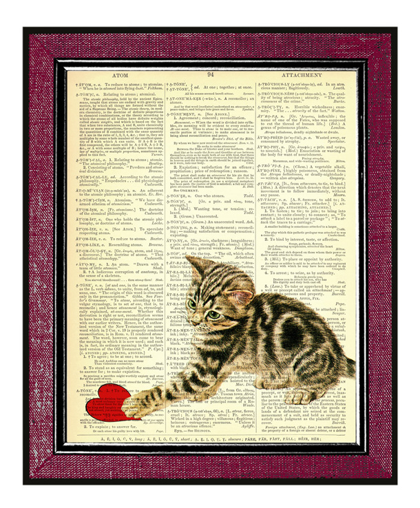 4 CAT WITH A HEART Valentine Day Gift Valentine Art Book