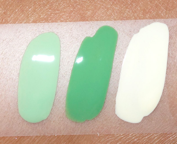 Milani Creamy Pistachio 873, Mint Chip 874 and Almond Bliss 875