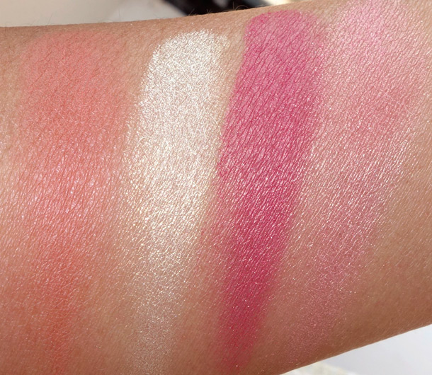 NARS Killing Me Softly Palette Swatches from the left: Gilda, Albatross, Outlaw and Orgasm