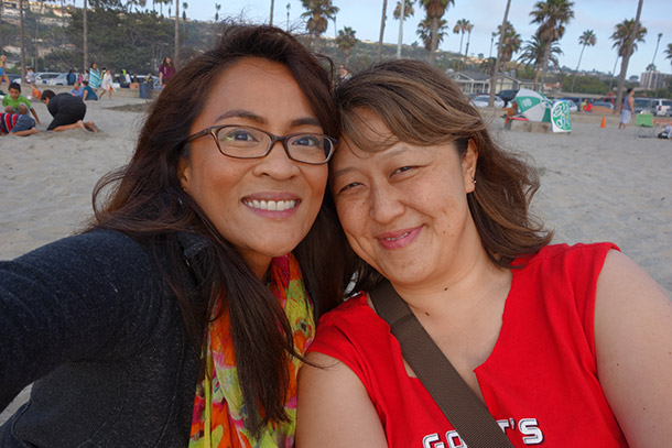 Karen and Cindy at La Jolla Beach