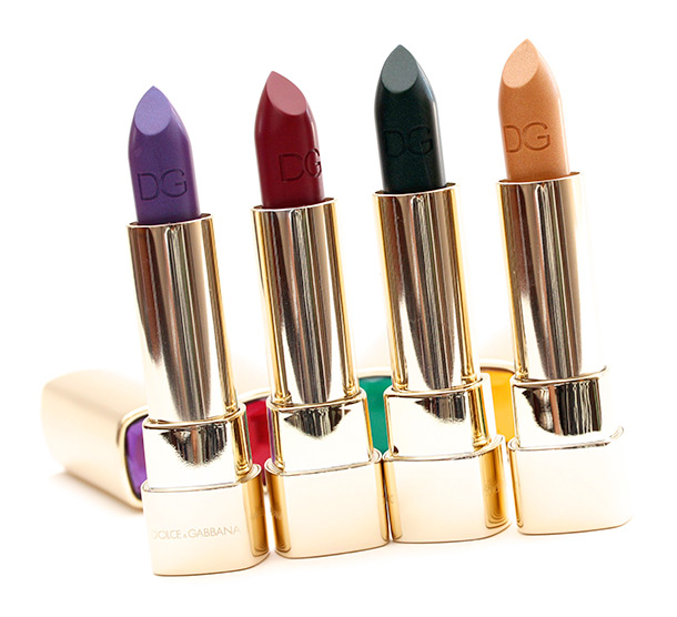 The four new Classic Cream Lipsticks from the Dolce Gabbana Sicilian Jewels Collection, available in November