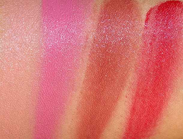 Edward Bess Edward's Best Swatches from the left: Candid Affair, Jasmine Blossom, Deep Lust and Midnight Bloom
