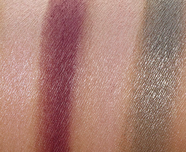 Tarte Bow and Go Swatches of the first row of eyeshadows