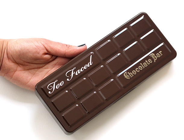Too Faced Chocolate Bar in my hand for scale
