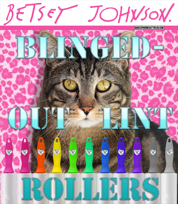 Tabs the Cat for Betsey Johnson Blinged-Out Lint Rollers