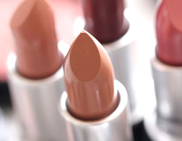 MAC Sensual Sparks Lipstick, a dirty cool caramel with an Amplified finish