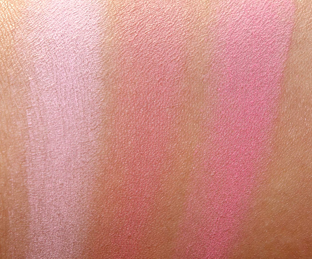 NARS Final Cut Collection Blush Swatches from the left: Sex Fantasy, Love and New Attitude