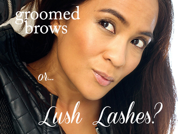 Groomed brows or lush lashes?