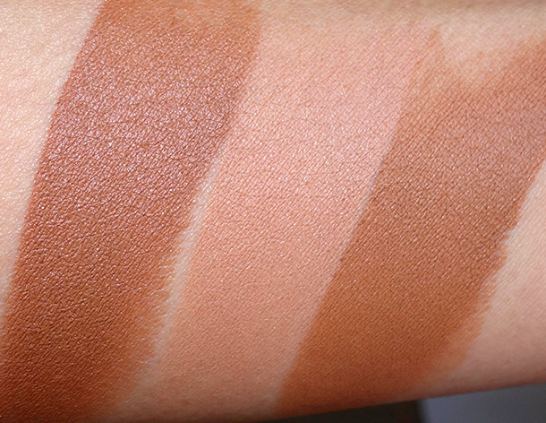 NARS Matte Multiple Collection Swatches from the left: Cappadoce, Altai and Vientiane