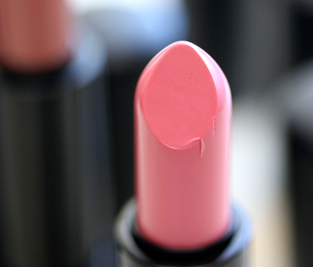MAC Mineralize Lipstick in Be Fabulous, a washed out pastel pink