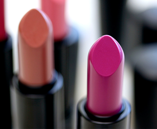 MAC Mineralize Lipstick in Bold Spring, a deep bluish pink