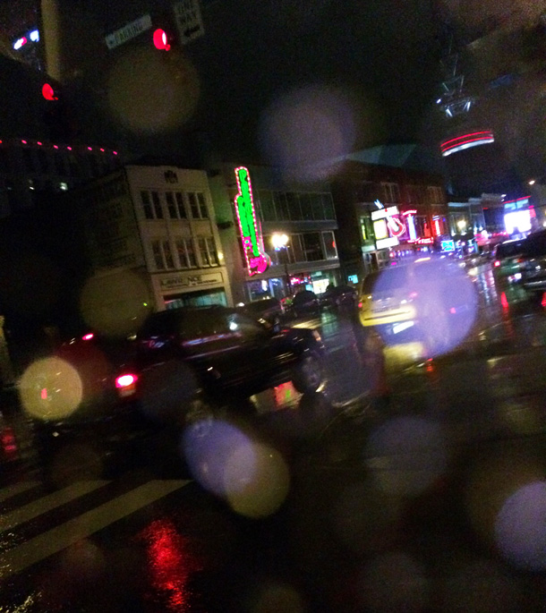 Downtown Nashville, TN, Broadway Street in the Rain