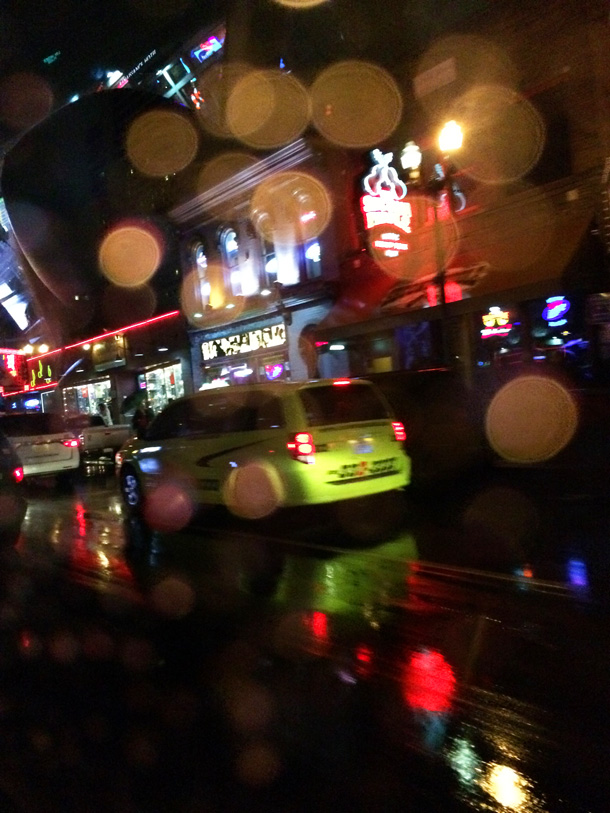 Downtown Nashville, TN, Broadway Street in the Rain